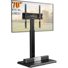 PERLEGEAR TV Stand for 30 to 70 Inch TVs, Adjustable TV Floor Stand with Swivel and Tilt Function, High TV Stand with 8 Height Configurations up to 40 kg, Max. VESA 400 x 400 mm