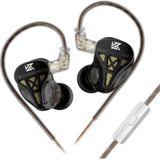 Yinyoo KZ DQS HiFi ausinės su HD mikrofonu, dinaminiu garsiakalbiu, laidinėmis ausinėmis, pusiau atviromis ausinėmis su stipriais bosais, lengvais ausinių monitoriais būgnininkams, muzikantams
