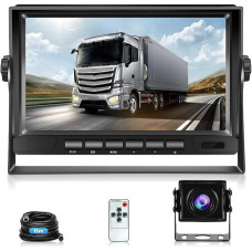Rimoody Reversing Camera Set, 7 Inch LCD Monitor with 1080P AHD Reversing Camera, IP69K Waterproof Reversing Camera, Night Vision, with 15 m Cable, for Truck/Motorhome/Van/Trailer DC 12V-24V