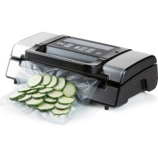 DOMO DO331L Vacuum Sealer with 1 Roll of Foil - Fully Automatic Vacuum Sealer with Marinating Function - Ideal for Sous Vide, Stocks & Sensitive Foods - 130 W - Black/Silver