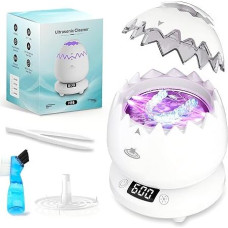 Ultrasonic Cleaner for Dentures, 45K Hz 180 ml Ultrasonic Cleaning Device Dental Pod with 3 Modes, Removable Ultrasonic Cleaning Device for Jewellery, Dental Rail, Retainer and Watches
