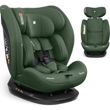 KikkaBoo i-Size i-EXPLORE 2 vaikiška automobilinė sėdynė 40-150 cm 0 grupė 1 2 3 ISOFIX atgal ir į priekį atlenkiamas sėdynės atlošas 14 krypčių reguliuojamas 5 taškų saugos diržų atramos pagalvėlė armiškai žalia