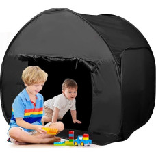 Didelė sensorinė palapinė, 120 x 120 x 120 cm, iššokanti palapinė vaikams, sulankstomos žaidimų palapinės, raminanti kampinė palapinė, žaidimų palapinės vaikams, sensorinis žaislas, gerai blokuoja šviesą