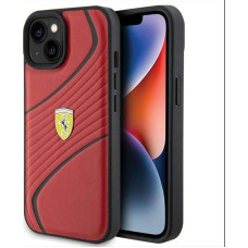 Ferrari FEHCP15SPTWR Case for iPhone 15 6.1 Inch Red Hard Case Twist Metal Logo