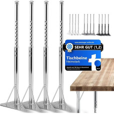 HEIMSTARK 52-75 cm Height-Adjustable Table Legs - Super Durable [Wobble-Free] Metal in Set of 4 Adjustable Desk Legs - Feet for Dining Table, Functional Furniture | Easy Assembly