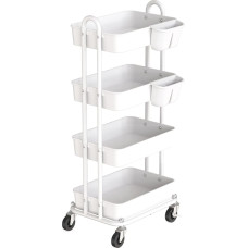 Simple Houseware Heavy Duty 4 Tier Trolley - White