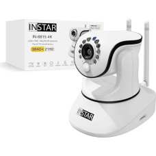 INSTAR IN-8815 4K Indoor Camera, White, WLAN/LAN/PoE, Controllable PT IP Camera, HomeKit Secure Video, AI Person Detection, IR Night Vision, 2-Way Audio, Alarm I/O, Audio Output, MQTT, WPA3