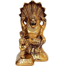 Purpledipo žalvarinis stabas Narasimha (Viešpaties Višnu avataras) ir Prahaladas: reta kolekcinė statulėlė (11985)