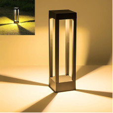 Pageone LED Path Lights Outdoor 10 W, 40 cm Path Lighting Outdoor Black Bollard Light Floor Lamp Outdoor for Garden, Waterproof Garden Light IP54, Aluminium, Warm Light 3000 K (40 cm)