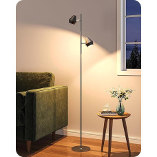 EDISHINE Floor Lamp Living Room, LED Floor Lamp Touch Dimmable, 2-Bulb Swivel Diamond Heads Reading Lamp, Floor Lamp Continuously Dimmable with Individual Switch for Bedroom, Study