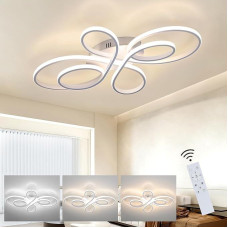 ZMH Ceiling Light LED Ceiling Light Dimmable - Living Room Lamp 80 cm Living Room 78 W Modern Bedroom Lamp Bedroom White Design with Remote Control Ceiling Lighting Large for Dining Room Office
