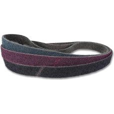 Red Label Abrasives 1 x 30 Inch Non-Woven Sanding Belts for Knife Makers and Metal Builders Coarse, Medium and Fine Grit, Pack of 3