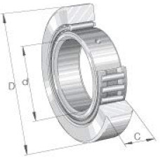 INA STO10 x Tvoros tipo bėgių riedėjimo guolis