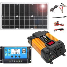 4000 W saulės kolektoriaus komplektas su 18 W monokristaliniu kolektoriumi, 30 A saulės kolektoriumi ir dviguba USB jungtimi (110 V)