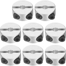 sourcing map 8 Pieces Double Split Shank Collar, 4mm Bore Two Piece Clamp Collar, 18mm OD, 8mm Thickness, Aluminum Alloy Screw Split Ring, 8 Pcs