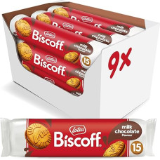 Lotus Biscoff | Sandwich Doppelkekse | Schokoladencreme-Füllung | Einzigartiger knuspriger Geschmack | Kein Zusatz von Aromen oder Farbstoffen | 15 Doppelkekse pro Packung | 9 x 150g | 1.35 kg