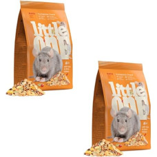 Little One Rats | Dviguba pakuotė | 2 x 900 g | Visavertis pašaras žiurkėms | Palaikančiam pilnaverčiam maistui | Subalansuota sudėtis | Su grikiais ir avižomis