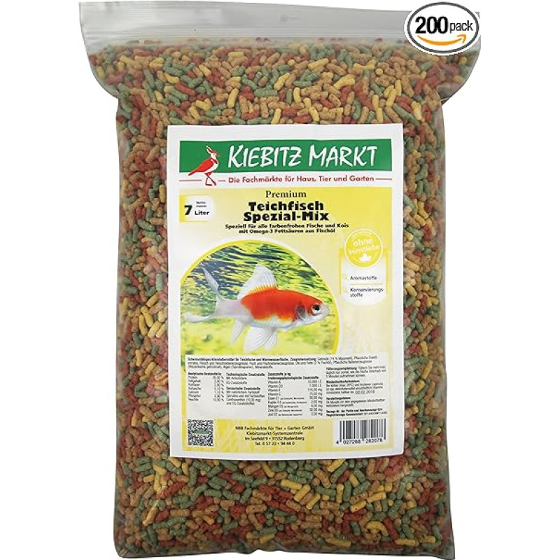 Kiebitz Markt Premium Teichfisch Spezial-Mix Teichfischfutter (7 L)