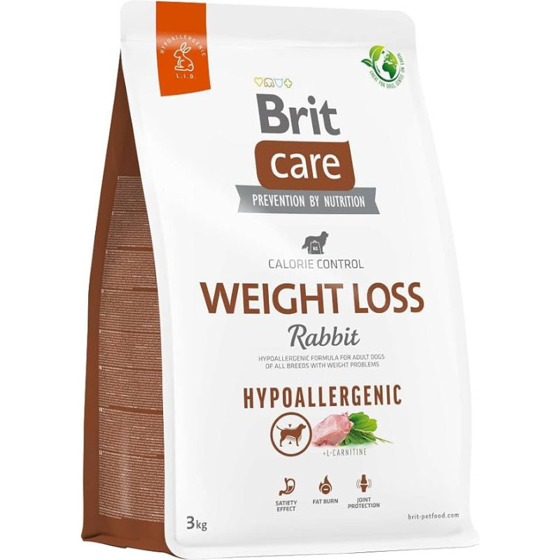BRIT Care Hypoallergenic Adult Weight Loss Rabbit - sausas šunų maistas - 3 kg