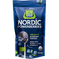 Nordic Organic Wild Berry Powder, Freeze Dried Blueberry Powder, Perfect for Smoothie, Breakfast, Yogurt and More, No Added Sugar, No Additives, Blueberry Extract Powder, 110g