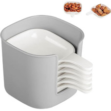 Saucenschälchen - 6 Stück Dippschalen mit Griff,Dip Platte mit Halter Ketchup Schalen für Joghurt Abendessen Familie Snacks Picknicks Gewerbeküche Restaurants Versammlungen Tisch Grillen