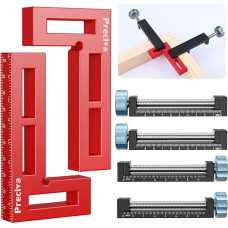 90 laipsnių dešiniojo kampo padėties nustatymo kvadratinis spaustukas medžio apdirbimui (raudonas)