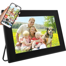 32 GB WiFi Digital Photo Frame, 10.1 Inch Frameo Photo Frame, 1280 x 800 HD IPS Touch Screen, Auto Rotate, Share Photos/Videos Instantly via Frameo App from Anywhere, Wall Mounting, Black