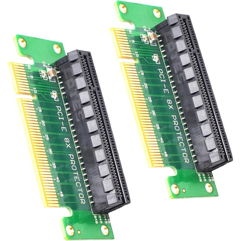 PCI Express PCIE X8 apsauginė stovo plokštė, PCI-E PCI Express 90 laipsnių vyriškos ir moteriškos lyties adapteris (2 vnt.)