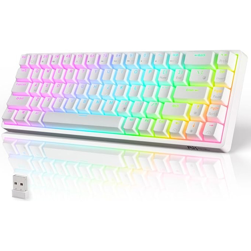 RK ROYAL KLUDGE RK G68 mechaninė klaviatūra Belaidė 65% QWERTY JAV RGB žaidimų klaviatūra 