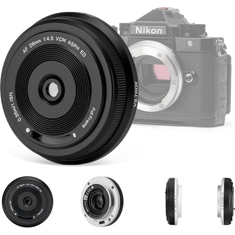 VILTROX 28 mm F4.5 Full-Frame STM automatinio fokusavimo objektyvas, skirtas Nikon Z laikikliui, suderinamas su Nikon Z9 Z8 Z7 Z6 Z5 Z50 Z30 ZFC