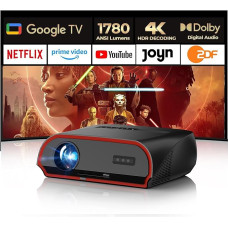 Projector 4K Home Cinema with Google TV [Official Netflix/1780 ANSI] Smart LED Projector Daylight Suitable with Tof Autofocus, NFC, Dolby Digital Video Projector with Bluetooth 5.4, WiFi6, HDR for 400