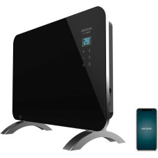 Cecotec Glass Convector Ready Warm 6670 Crystal Connection, WiFi Control, Adjustable Thermostat, Timer, Floor Stand, Suitable for Bathroom (IP24), Silent, 1000 W