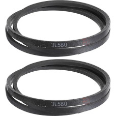 sourcing map 3L580 Classic gewickelter Gummi-Keilriemen, 1473 mm Außenumfang, 3L-Profil-Keilriemen, 0,95 cm Breite 2,2 cm Höhe, 2 Stück