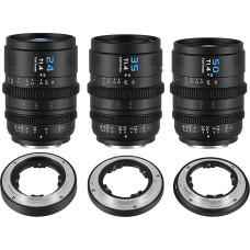 SIRUI VP-1 Vision Prime 1 T1.4 Vollformat-Cine-Objektivset, 24 mm, 35 mm, 50 mm Kinoobjektivas su rankiniu fokusu ir įmontuotu E-Mount, austauschbaren RF/Z/L-Mounts (Schwarz)