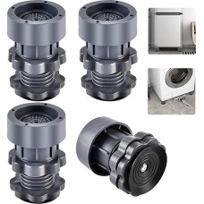 4 vnt. skalbimo mašinų vibracijos slopintuvų, reguliuojamas vibracijos slopintuvas, reguliuojamas aukštis 7-10 cm, skalbimo mašinų guminės kojelės, skirtos skalbimo mašinoms džiovyklėms