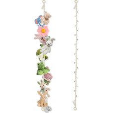 Teddy Hammock, Stuffed Animal Storage Rope with Metal Removal Clip, Hanging Stuffed Animal Net, Space Saving Toy Organizer Chain, Boho Stuffed Animal Holder for Hats, Toys, Dolls, Cards