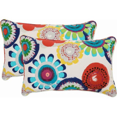 Pillow Perfect Floral Pattern Square Cushions, Pack of 2, Multi-Colour