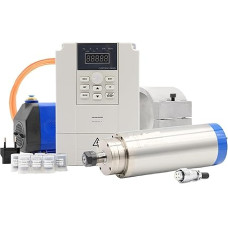 3,2 kW ER20 wassergekühlte Spindel, 4 Stück Keramiklager, 0,01 mm Präzision & Wechselrichter & 100 mm Halterung & Wasserpumpe (plieninis rutulinis guolis, 380 V)