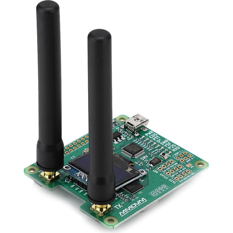 MMDVM Hotspot, MMDVM-HS Dual Hat Duplex Hotspot modulis + OLED ekranas + antenos palaikymas P25/DMR/YSF, didelio našumo 32 bitų ARM procesorius