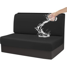 CRFATOP Motorhome Vandeniui atsparus Slipcover Stretchable Caravan Sofa kėdė baldų apsauga RV automobilio suoliukas 1 atlošo dangtelis ir 1 suoliuko dangtelis Juoda
