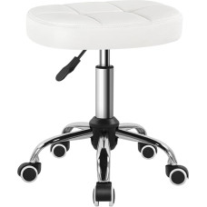 BFTOU Balta minimalistinė pasukama taburetė su ratukais puikiai tinka darbui SPA parduotuvėje Masažas Reguliuojamo aukščio ir ekonomiška ritininė taburetė su kvadratine sėdyne