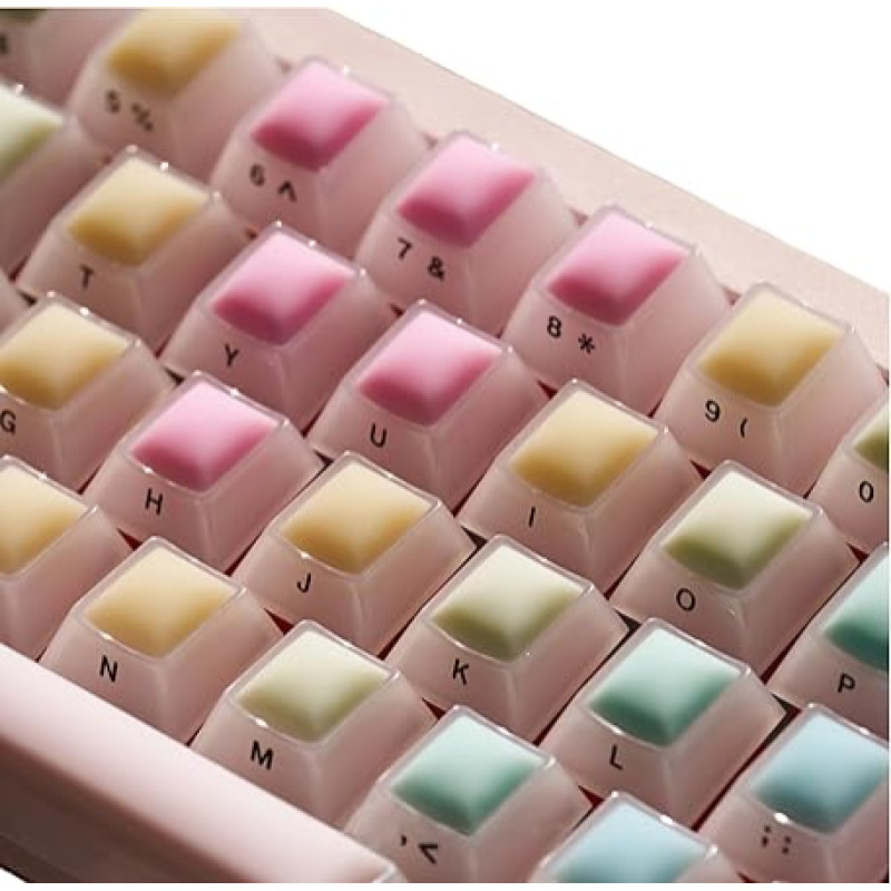 LQXQ Crystal Jelly Keycaps 121, vaivorykštiniai guminiai 