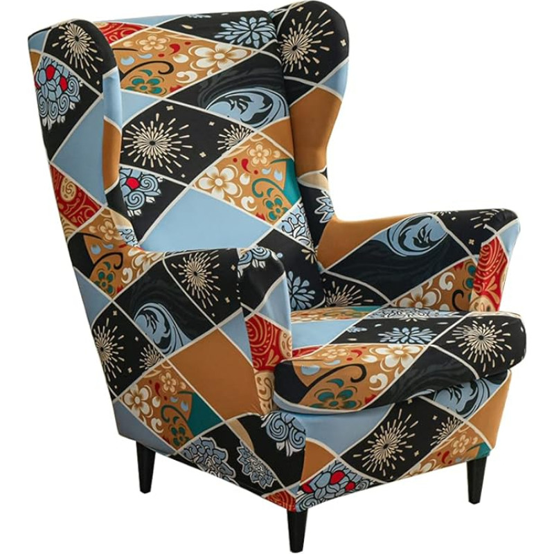 WJHDWYD Įtempiami sparno kėdės užvalkalai, 1 sėdimos vietos užvalkalai sparno kėdei, 2 dalių užvalkalai sparno kėdei (C3)