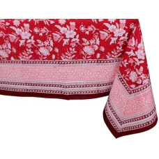 Unltd Indija Kvadratinis Boho 100 % medvilnės blokas spausdinti gėlių staltiesė Valgomasis Šalis Vestuvės Lauko namų dekoro (150x150cm) 4 vietų Rubino raudona