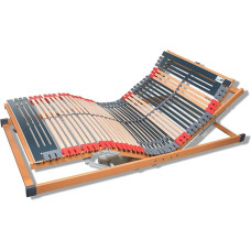 FMP Matratzenmanufaktur Rhodus EL Slatted Frame, 7 Zones, Electrically Adjustable Head- and Footrest, 44 Slats, Central Strap, in Various Sizes