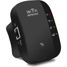 CRST WLAN Amplifier Internet Amplifier 300 Mbit/s up to 3650 sq.ft, WLAN Repeater with Repeater/AP Mode, Compatible with All WLAN Devices, Black VJI6