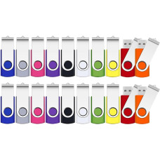 SRVR 16 GB USB atmintinė, 20 pakuočių USB 2.0 pasukamų miniatiūrinių diskų, duomenų saugykla 