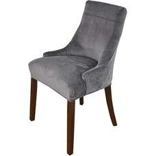 GELIMY 2 Pieces Velvet Armrest Slipcover, High Quality Stretch Jacquard Armchair Cover, Universal Fit for Dining Room, Living Room, Hotel and Banquet Decoration (Dark Grey)