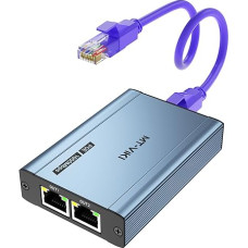 MT-VIKI LAN skirstytuvas POE 2 prievadai 1000Mbps POE Gigabit Dual RJ45 skirstytuvas Cat5e/6/7/8 kabeliams, skirtas POE IP kameroms, POE jungikliams ir kitiems įrenginiams be maitinimo šaltinio