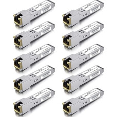 [10 vnt.] 1G SFP- RJ45 varinis siųstuvas, 1000Base-T mini GBIC modulis, suderinamas su 
